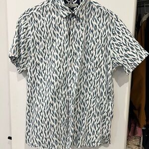 Ted Baker London Black and White Casual Button Down Shirt